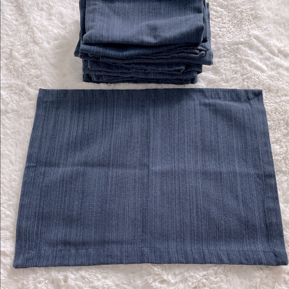 Cotton Solid Placemat Blue - Threshold: Machine Washable (12 count)